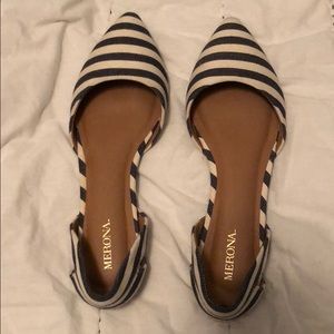 Blue and cream flats